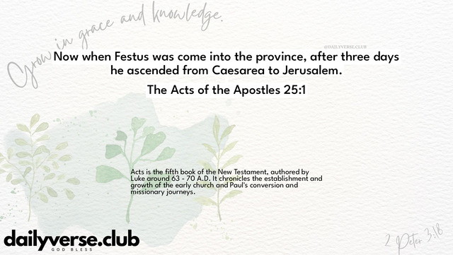 Bible Verse Wallpaper 25:1 from The Acts of the Apostles