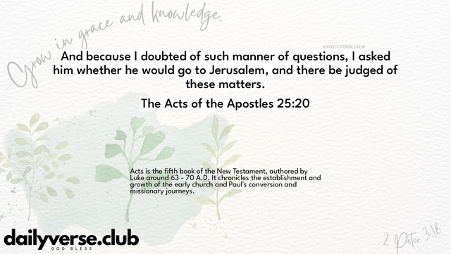 Bible Verse Wallpaper 25:20 from The Acts of the Apostles