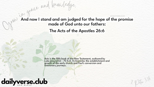 Bible Verse Wallpaper 26:6 from The Acts of the Apostles