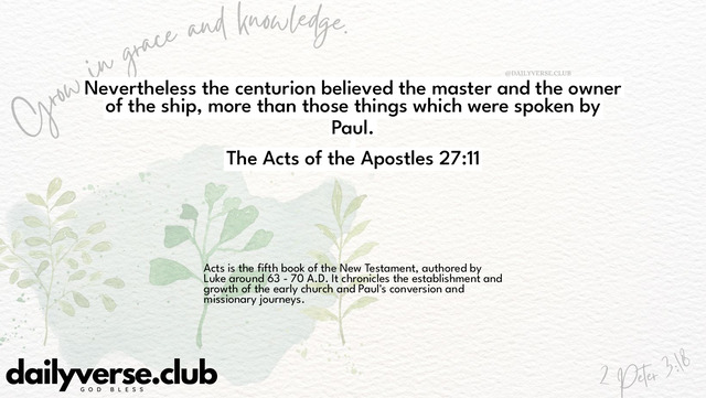 Bible Verse Wallpaper 27:11 from The Acts of the Apostles