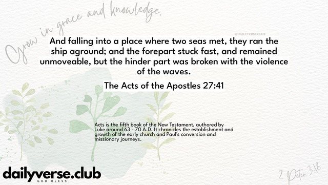 Bible Verse Wallpaper 27:41 from The Acts of the Apostles