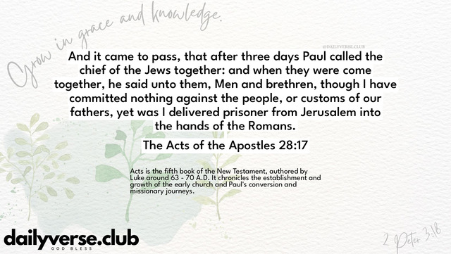 Bible Verse Wallpaper 28:17 from The Acts of the Apostles