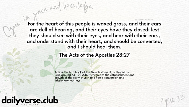 Bible Verse Wallpaper 28:27 from The Acts of the Apostles