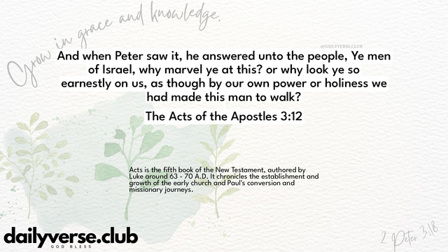 Bible Verse Wallpaper 3:12 from The Acts of the Apostles