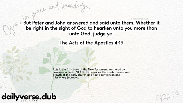 Bible Verse Wallpaper 4:19 from The Acts of the Apostles