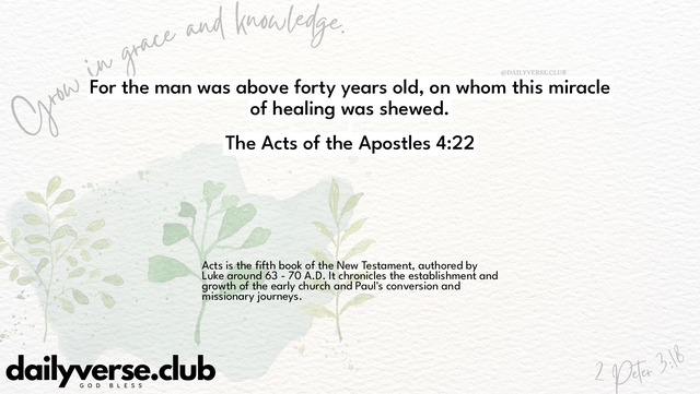Bible Verse Wallpaper 4:22 from The Acts of the Apostles
