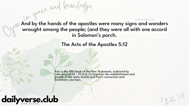 Bible Verse Wallpaper 5:12 from The Acts of the Apostles