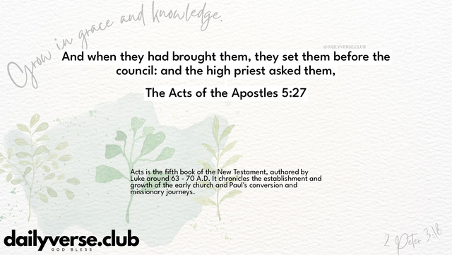 Bible Verse Wallpaper 5:27 from The Acts of the Apostles