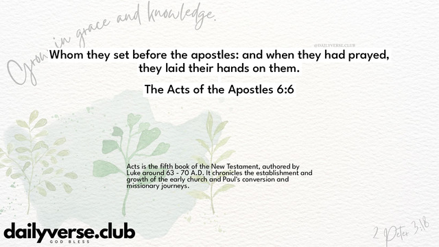 Bible Verse Wallpaper 6:6 from The Acts of the Apostles