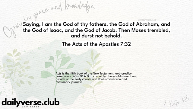 Bible Verse Wallpaper 7:32 from The Acts of the Apostles
