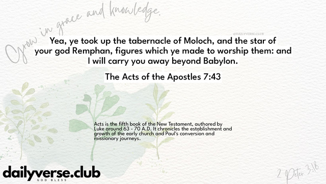 Bible Verse Wallpaper 7:43 from The Acts of the Apostles