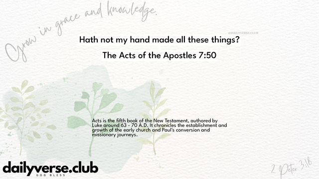 Bible Verse Wallpaper 7:50 from The Acts of the Apostles