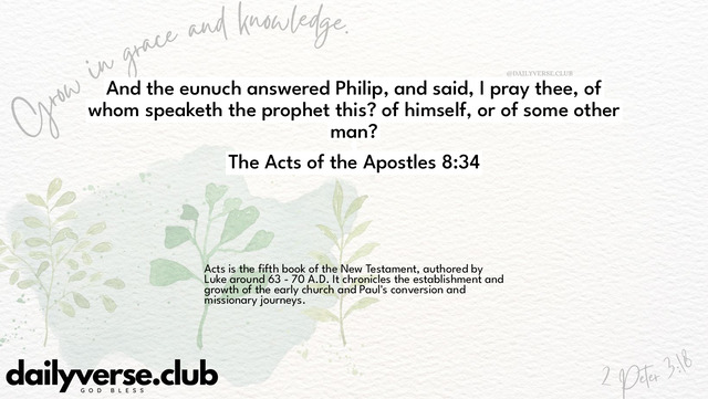 Bible Verse Wallpaper 8:34 from The Acts of the Apostles