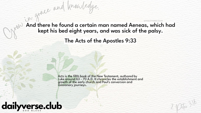 Bible Verse Wallpaper 9:33 from The Acts of the Apostles