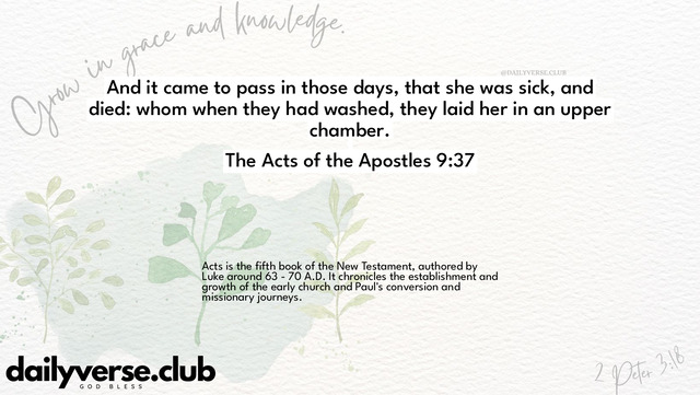 Bible Verse Wallpaper 9:37 from The Acts of the Apostles