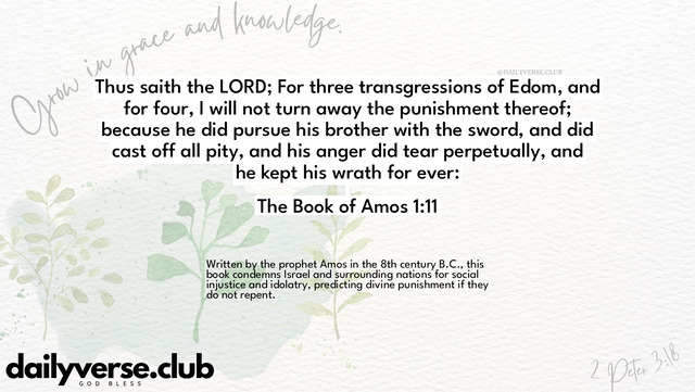 Bible Verse Wallpaper 1:11 from The Book of Amos
