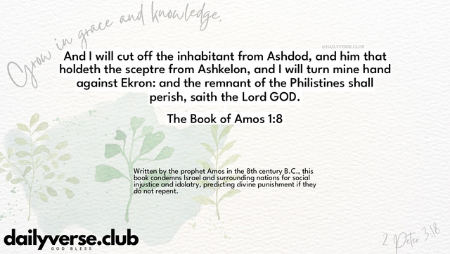 Bible Verse Wallpaper 1:8 from The Book of Amos