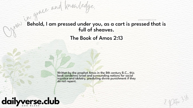 Bible Verse Wallpaper 2:13 from The Book of Amos