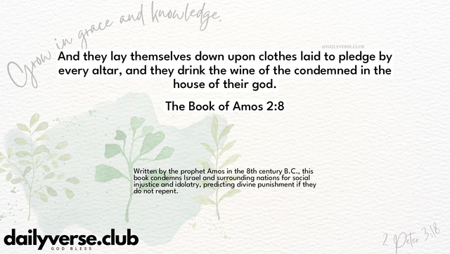 Bible Verse Wallpaper 2:8 from The Book of Amos
