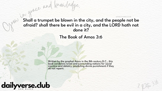 Bible Verse Wallpaper 3:6 from The Book of Amos