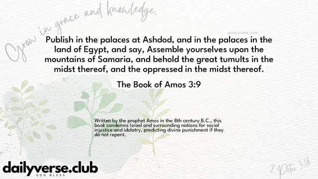 Bible Verse Wallpaper 3:9 from The Book of Amos