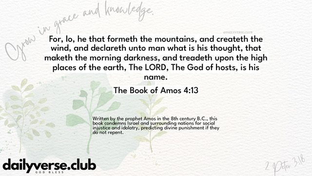 Bible Verse Wallpaper 4:13 from The Book of Amos