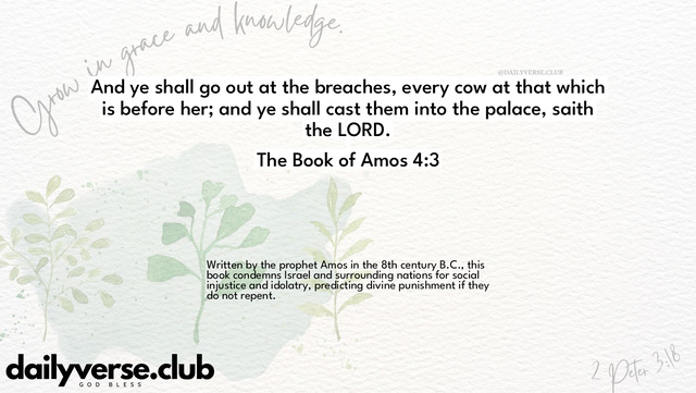 Bible Verse Wallpaper 4:3 from The Book of Amos