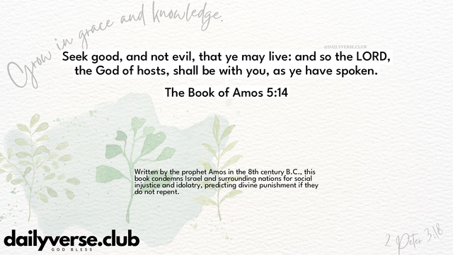 Bible Verse Wallpaper 5:14 from The Book of Amos