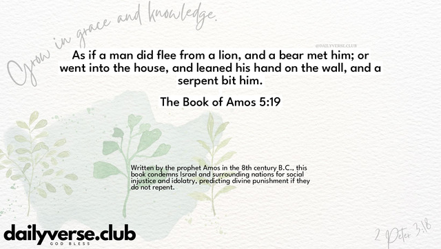 Bible Verse Wallpaper 5:19 from The Book of Amos