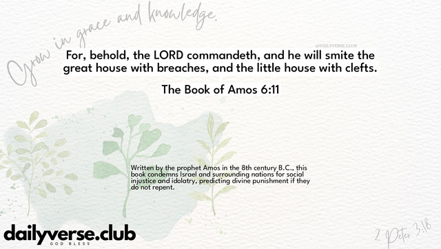 Bible Verse Wallpaper 6:11 from The Book of Amos