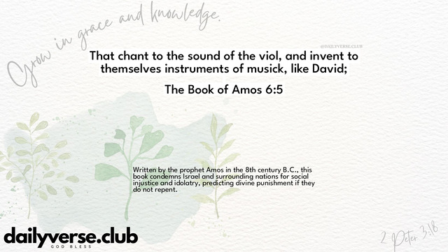Bible Verse Wallpaper 6:5 from The Book of Amos