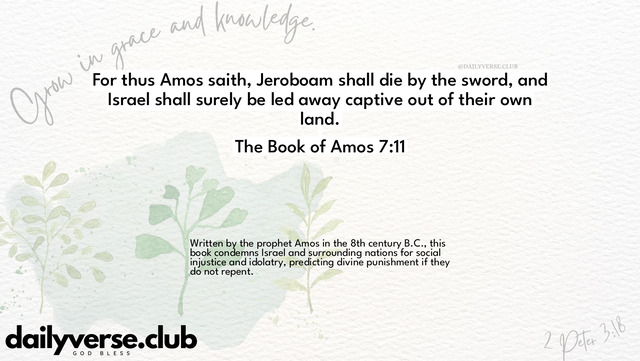 Bible Verse Wallpaper 7:11 from The Book of Amos