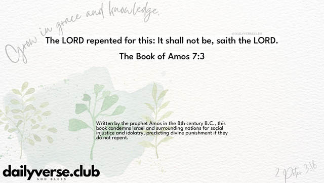 Bible Verse Wallpaper 7:3 from The Book of Amos