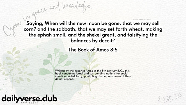 Bible Verse Wallpaper 8:5 from The Book of Amos