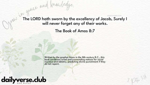 Bible Verse Wallpaper 8:7 from The Book of Amos