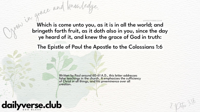 Bible Verse Wallpaper 1:6 from The Epistle of Paul the Apostle to the Colossians