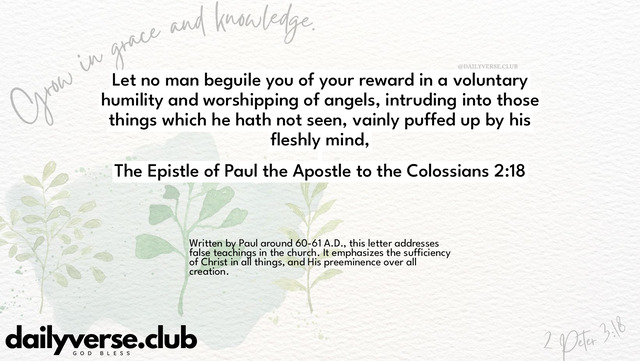 Bible Verse Wallpaper 2:18 from The Epistle of Paul the Apostle to the Colossians