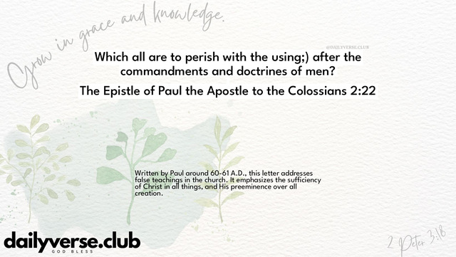 Bible Verse Wallpaper 2:22 from The Epistle of Paul the Apostle to the Colossians