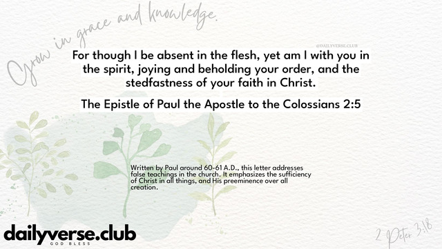 Bible Verse Wallpaper 2:5 from The Epistle of Paul the Apostle to the Colossians