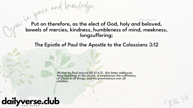 Bible Verse Wallpaper 3:12 from The Epistle of Paul the Apostle to the Colossians