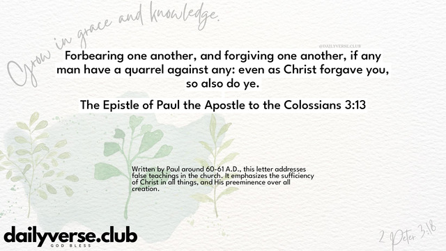 Bible Verse Wallpaper 3:13 from The Epistle of Paul the Apostle to the Colossians