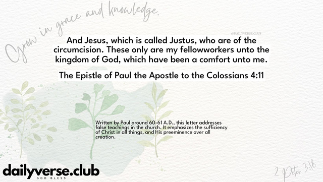Bible Verse Wallpaper 4:11 from The Epistle of Paul the Apostle to the Colossians