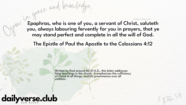 Bible Verse Wallpaper 4:12 from The Epistle of Paul the Apostle to the Colossians