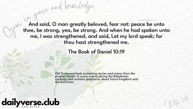 Bible Verse Wallpaper 10:19 from The Book of Daniel