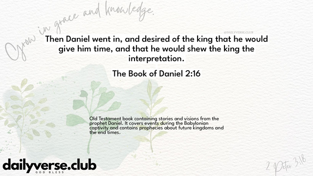 Bible Verse Wallpaper 2:16 from The Book of Daniel