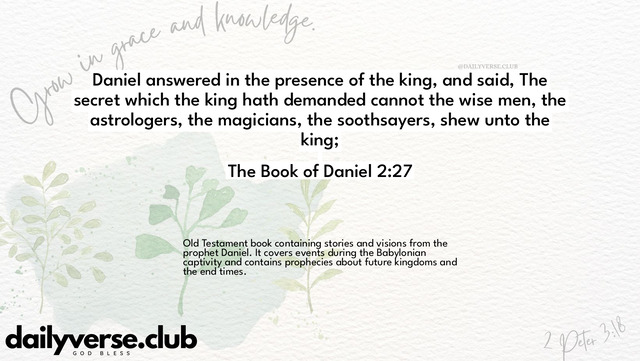Bible Verse Wallpaper 2:27 from The Book of Daniel