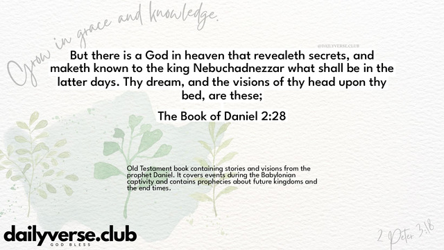 Bible Verse Wallpaper 2:28 from The Book of Daniel