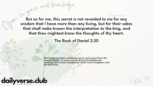 Bible Verse Wallpaper 2:30 from The Book of Daniel