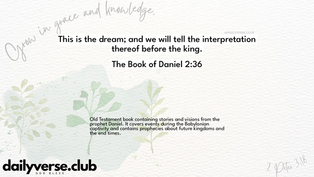 Bible Verse Wallpaper 2:36 from The Book of Daniel