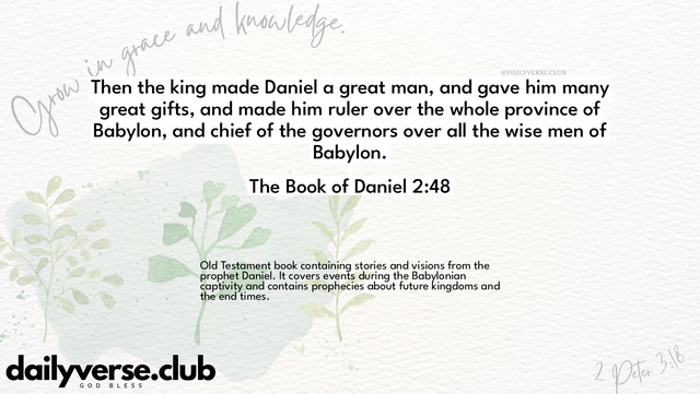 Bible Verse Wallpaper 2:48 from The Book of Daniel